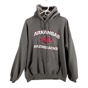 Razorbacks Hoodie Mens Extra Large Sweatshirt Gray University of Arkansas Hogs
